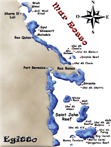 mar rosso mappa saint john reef